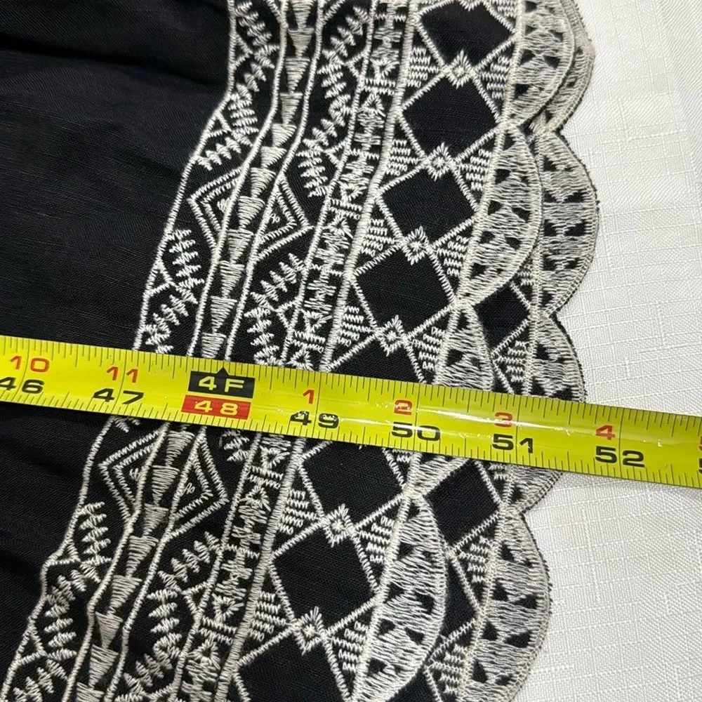 (B4) ZARA MIDI EMBROIDERY LONG SLEEVE BLACK DRESS S22‎ SIZES XS REF.4786/066 - Picture 5 of 16